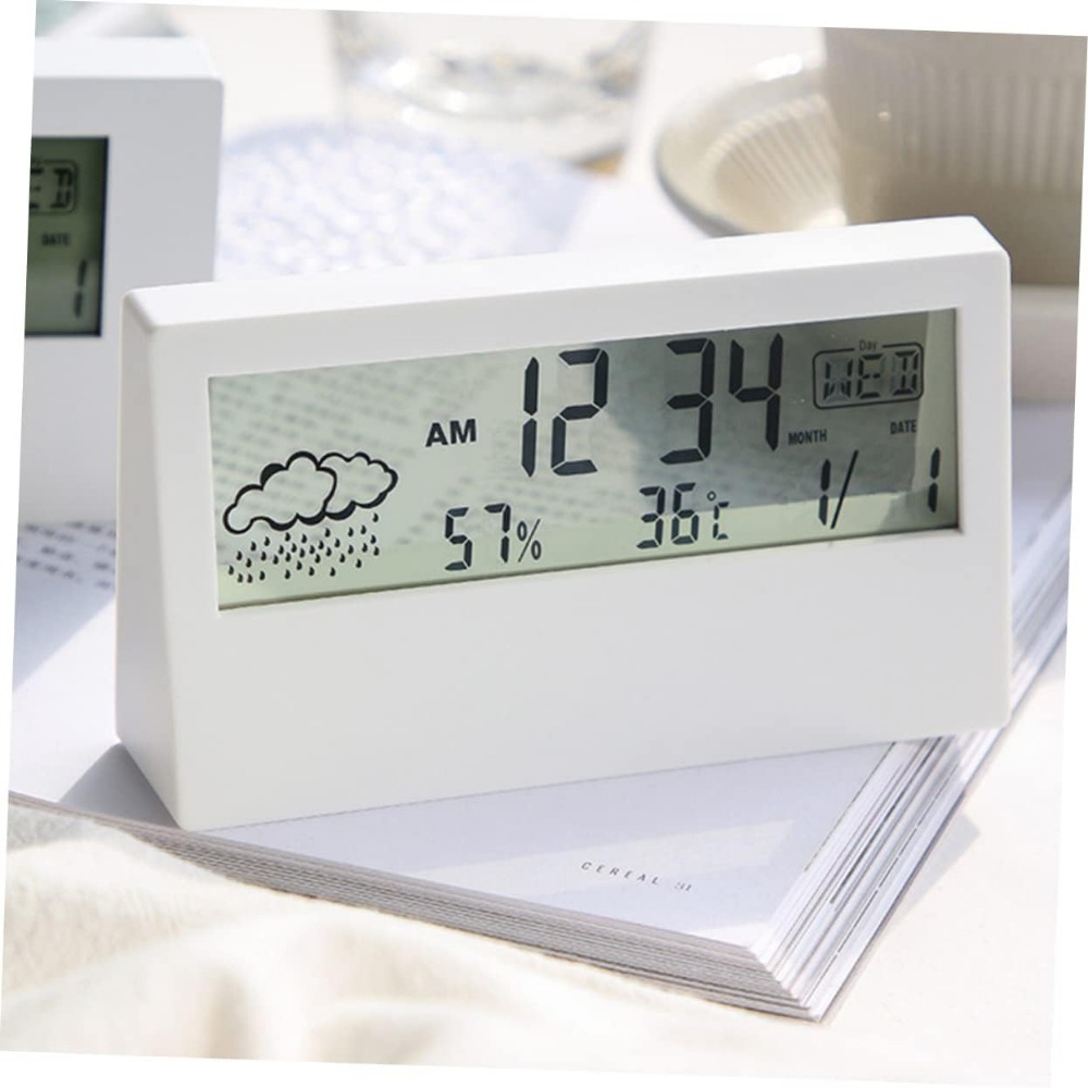 Digital Hygrometer Probe - デジタル湿度計温度計時計 – 家庭用電子ディスプレイ付き高精度室内温度・湿度計