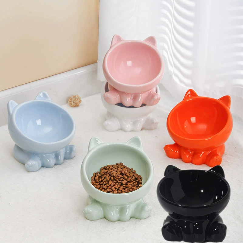 Royal Canin Food Medium - セラミック製猫犬用ボウル 高脚デザイン 頸椎保護 かわいいペット用フード・ウォーターボウル 子猫・子犬用 毎日のペット給餌アクセサリー