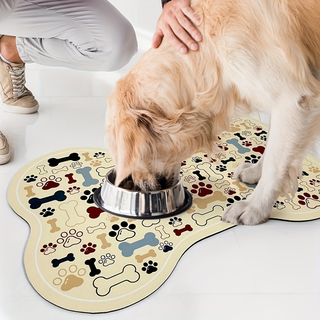 1個入り 滑り止め 幾何学模様 フィッシュボーン 足跡柄 犬 - Royal Canin Food Medium のレビューと価格