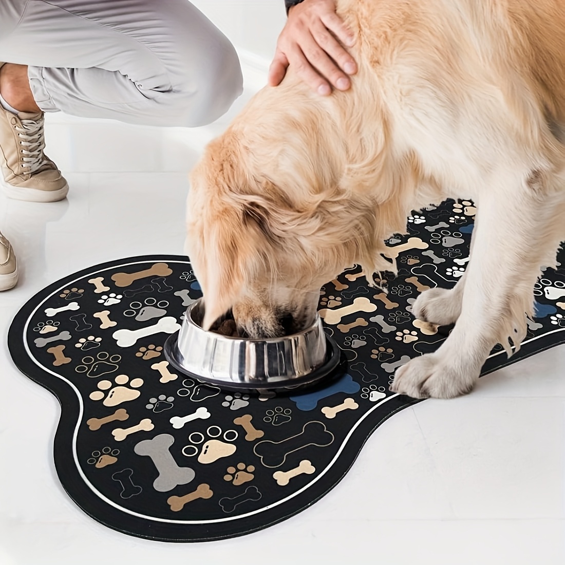 1個入り 滑り止め 幾何学模様 フィッシュボーン 足跡柄 犬 - Royal Canin Food Medium のレビューと価格