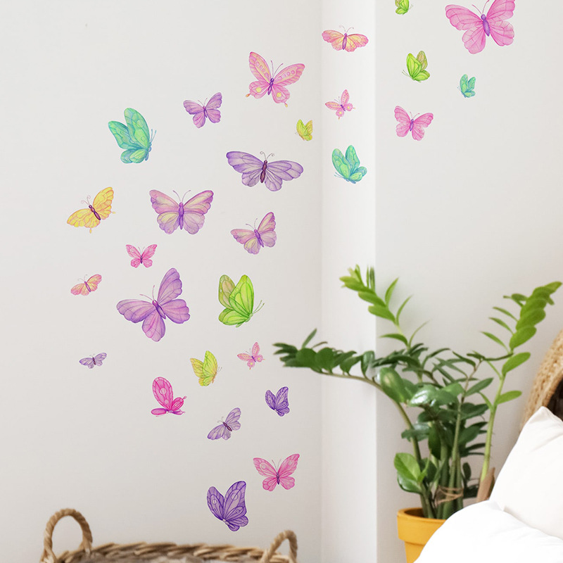 ロマンチックな蝶の壁のステッカークリエイティブホーム壁の装飾 - Pvc Panel Background のレビューと価格