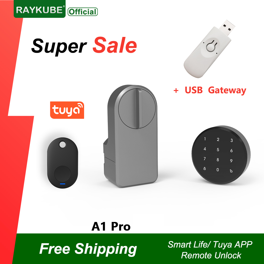 RAYKUBE A1 Pro Tuya BEL スマートドア - Glass Door Hinge のレビューと価格